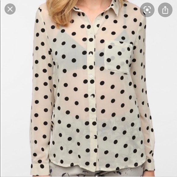 Pins and Needles Polka Dot button down shirt! - Picture 2 of 4